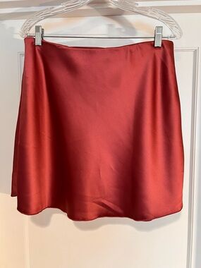 nine britton Dusty Pink Satin Mini Skirt